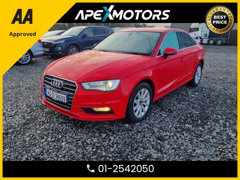2014 Audi A3 Saloon FINANCE ARRANGED * AUTOMATIC (DSG) * 4-DR SALOON * NEW NCT DEC-26 * LOW LOW KMs * AA APPROVED * 101 SAFETY CHECKLIST * 12-MONTH ROADSIDE ASSIST * IMMACULATE * ADAPTIVE CRUISE * LOW TAX * SERVICE HISTO €12,949