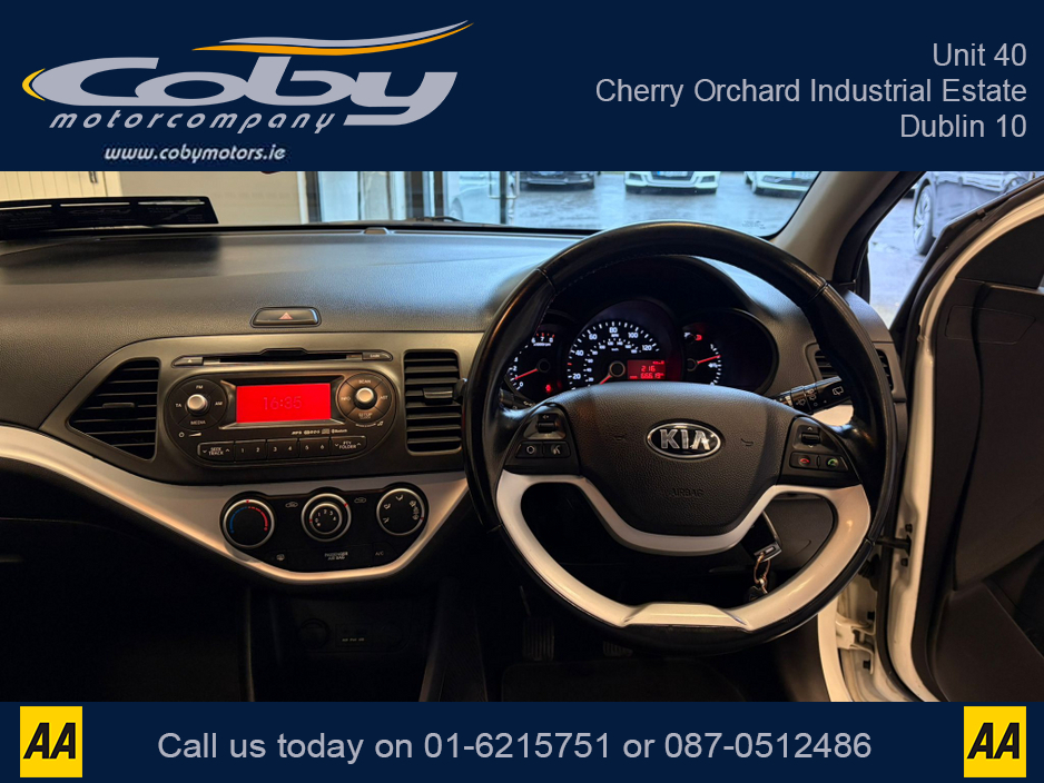 2014 Kia Picanto 1.0 MANUAL 5DR. Comes with New NCT before collection, Irish Owned Car, CD Player, 2 Keys, Air Conditioning, Irish Radio, Service History, Alloy Wheels, and more. €5,950
