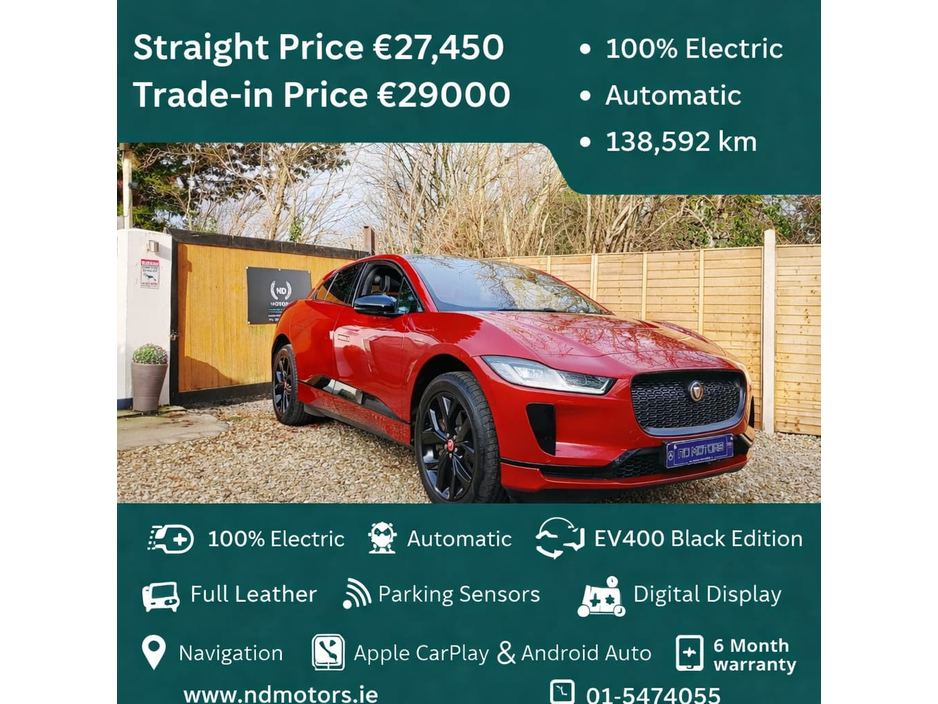 2022 Jaguar I-Pace BLACK EDITION 400PS AWD €27,450