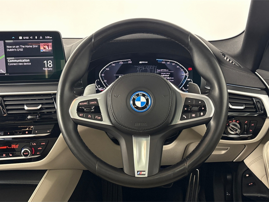 2022 BMW 5 Series 530E HYBRID M SPORT NEW NCT**19"MATTE BLACK ALLOYS**PANORAMIC SUNROOF**FRONT HEATED ELECTRIC SEATS**AMBIENT LIGHTING**APPLE CARPLAY**REVERSE CAMERA**PARKING SENSORS**DRIVE MODES**FINANCE AVAILABLE** €37,995