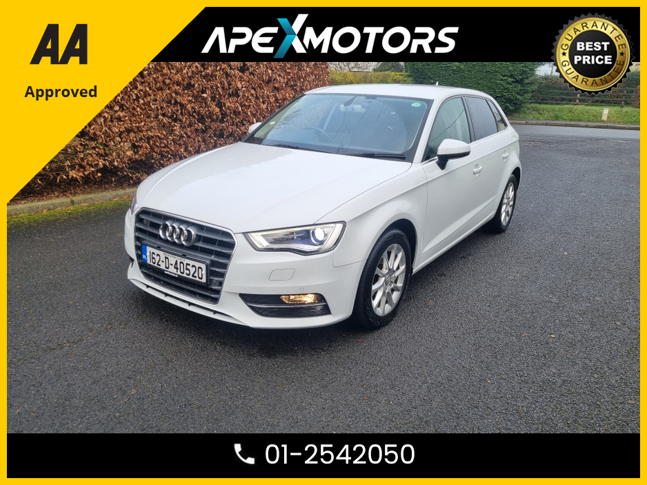 2016 Audi A3 Sportback FINANCE ARRANGED * NEW NCT JAN-28 * IMMACULATE * AA APPROVED * 101 SAFETY CHECKLIST * AUTOMATIC * COLOUR REVERSE CAMERA * TOP-SPEC 5DR HATCH * LOW LOW KMs * ADAPTIVE CRUISE * CRUISE CONTROL and SPEED €16,449