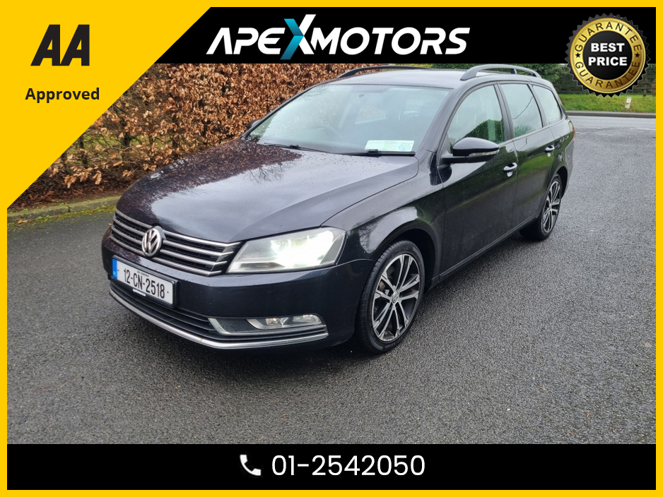 2012 Volkswagen Passat 2.0 TDI S BLUEMOTION 140PS 5DR AUTO * NCT SEP-26 * LOW TAX APR-26 * IMMACULATE * STAMPED SERVICE HISTORY * AA APPROVED * 101 SAFETY CHECKLIST * AUTOMATIC (DSG) * TOP-SPEC 5DR ESTATE * CRUISE CONTROL €7,949