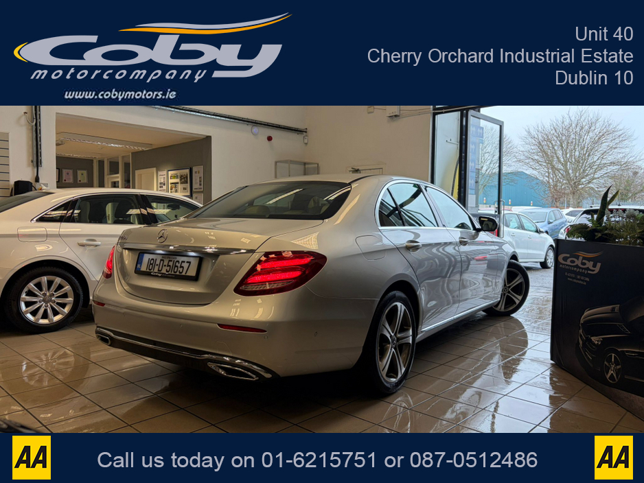 2018 Mercedes-Benz E Class E220 BLUETEC AMG LINE 5DR AUTO.  New NCT, Cruise Control, Full Leather, Alloy Wheels, 2 Keys, Dual Climate Control, Sat Nav, BT, Full Electrics, Parking Sensors, Heated Seats, MFSW, Handsfree, & mor €26,950