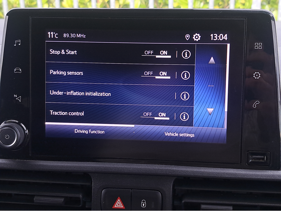 2022 Toyota Proace City Icon Model L1 1.5 Diesel SWB with 3 seats in front and double sliding doors.