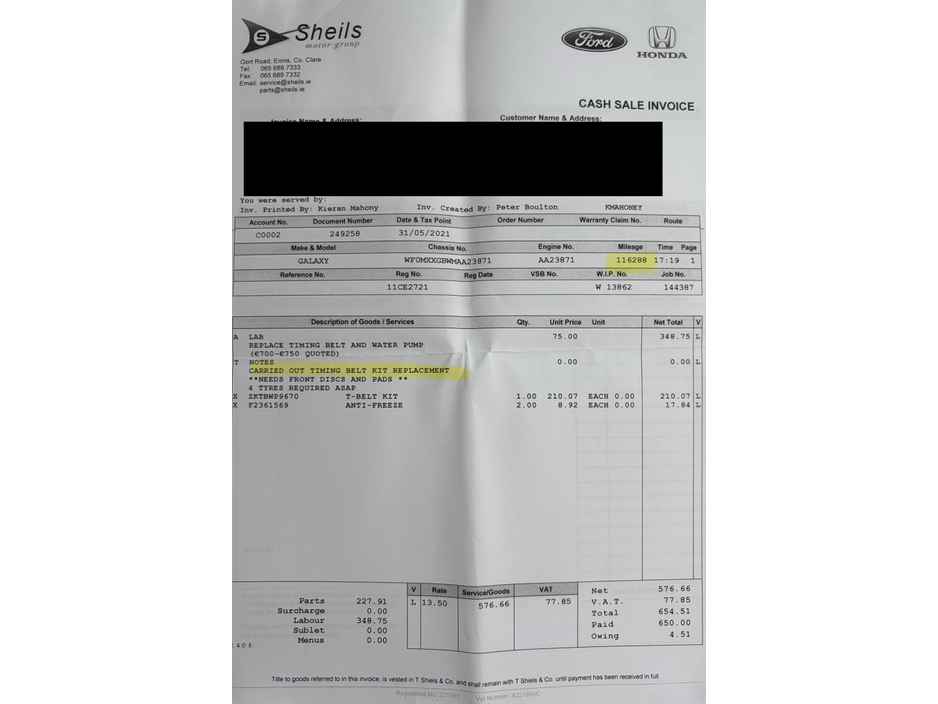 2011 Ford Galaxy 2.0 TDCI TITANIUM 140BHP 5DR €3,999