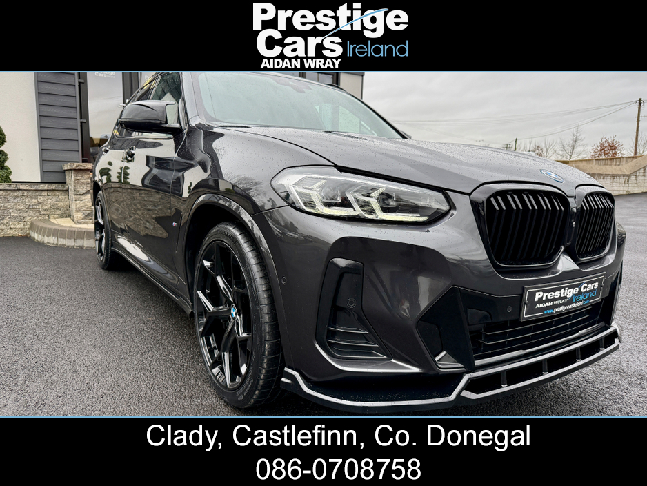 2022 BMW X3 X DRIVE 30E M SPORT AUTO PETROL/PLUG IN HYBRID,LCI NEW MODEL,*PAN ROOF*,SOPHISTO GREY,M PERFORMANCE BODY KIT,COMFORT PLUS PACK,HEATED LEATHER,CAMERAS,AMBIENT LIGHTING,VIRTUAL COCKPIT,XENONS,FBMWSH €46,150