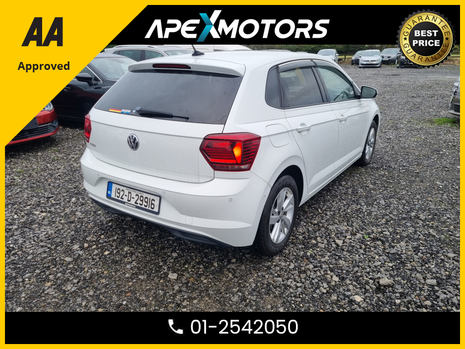 2019 Volkswagen Polo FINANCE ARRANGED * 1.0 NEW MODEL 5DR * NEW NCT JUN-27 * IMMACULATE * STAMPED SERVICE HISTORY * AA APPROVED * 101 SAFETY CHECKLIST * AUTOMATIC * COLOUR REVERSE CAMERA * TOP-SPEC 5DR HATCH * LOW LOW KMs €16,449