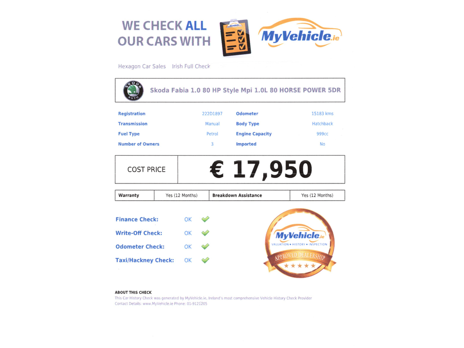 2022 Skoda Fabia STYLE 1.0 MPI 80HP 5DR €18,950