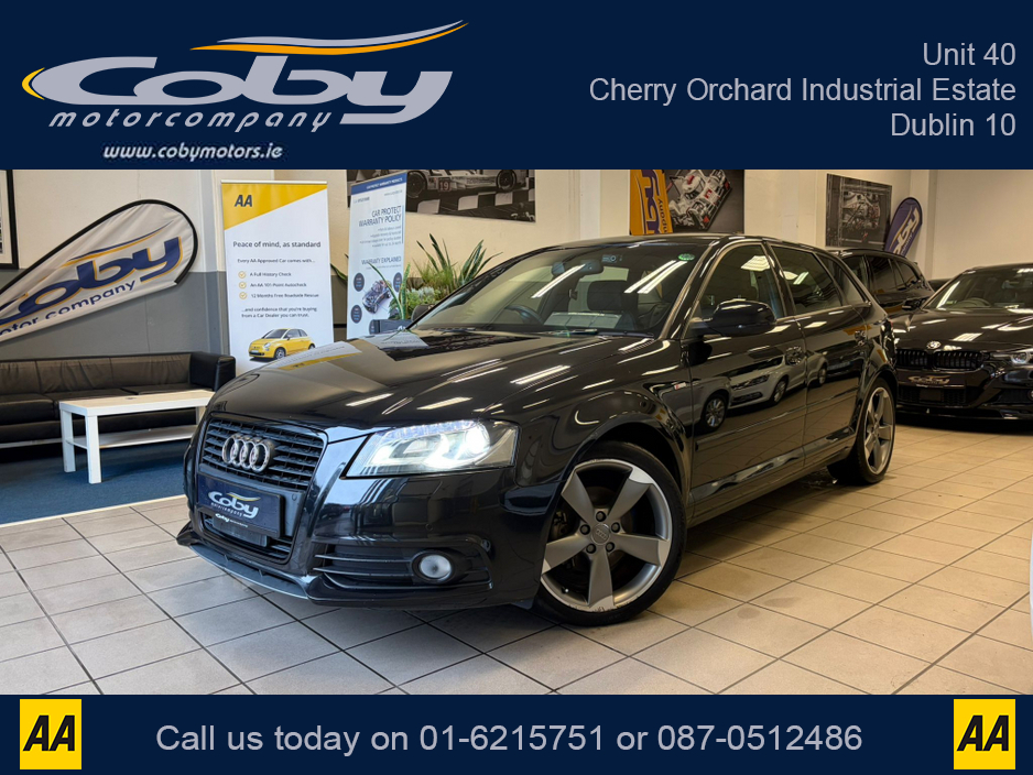 2013 Audi A3 1.4 S-line 5DR AUTO. New NCT Done Before Collection, Half Leather, Alloy Wheels, 2Keys, MFSW, Revers Camera, Parking Sensors, Dual Climate Control, Cruise Control, BT, Full Electrics, & more. €10,950
