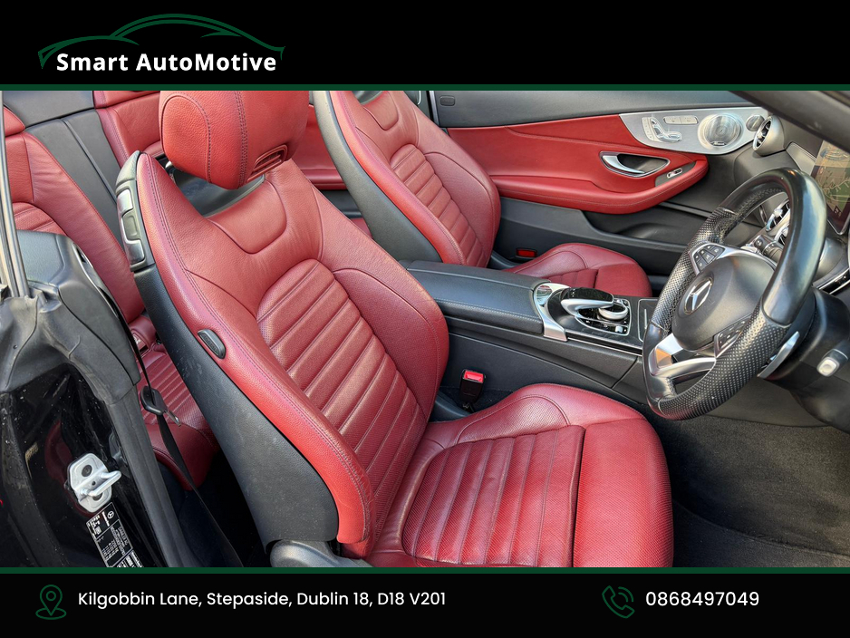 2017 Mercedes-Benz C Class C250d  AMG Premium Plus Convertible Automatic * AMG Styling  Pack with Red Fabric Roof * Bengal Red Leather Interior * Fully Serviced and Valeted * NCT to 02.2028 * 12 Month Premier Warranty * with €23,950