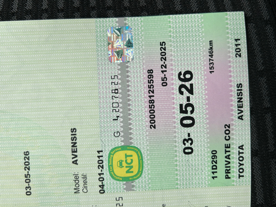 2011 Toyota Avensis 2.0 D-4D STRATA DPF 4DR €4,995