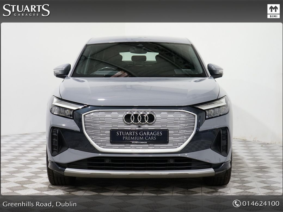 2023 Audi Q4 e-tron “40 – BIGGER BATTERY* Q4 E-TRON SPORT SPORTBACK COUPE: PEBBLE GREY, HEADS-UP DISPLAY, 19” DIAMOND CUT ALLOYS, ANDROID AUTO, HEATED SEATS €33,945