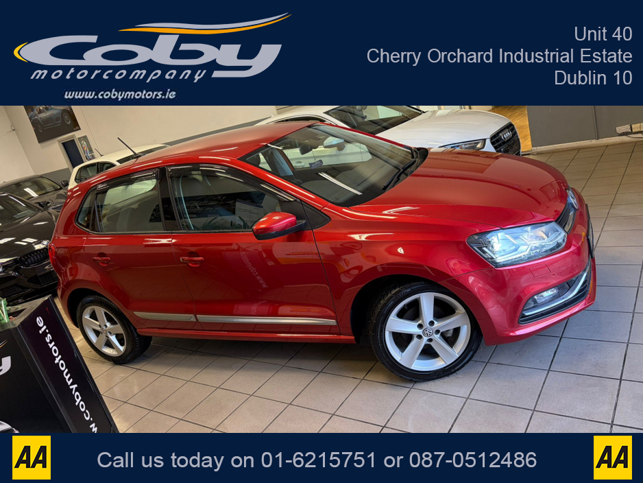 2016 Volkswagen Polo HIGHLINE 1.0 TSI AUTO 5DR. New NCT done before collection. Alloy Wheels, Half Leather, Reverse Cam, Dual Climate, Parking Sensors, Cruise Control, Mirror Link, MFSW, Bluetooth, Full Electrics and more €11,950