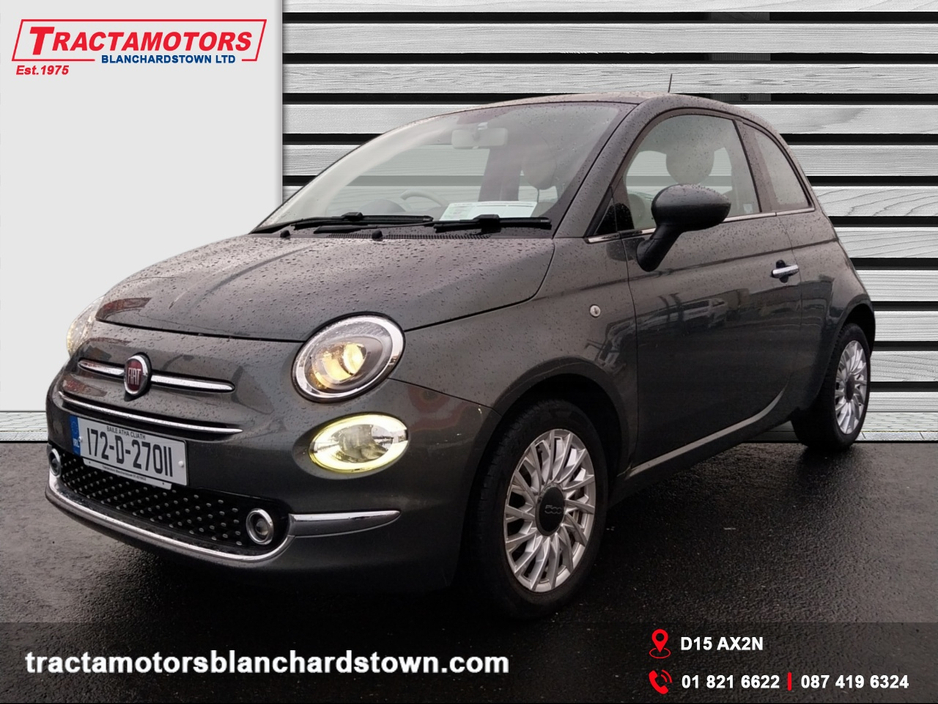 2017 Fiat 500 1.2 LOUNGE 69BHP 3DR AUTO €10,999