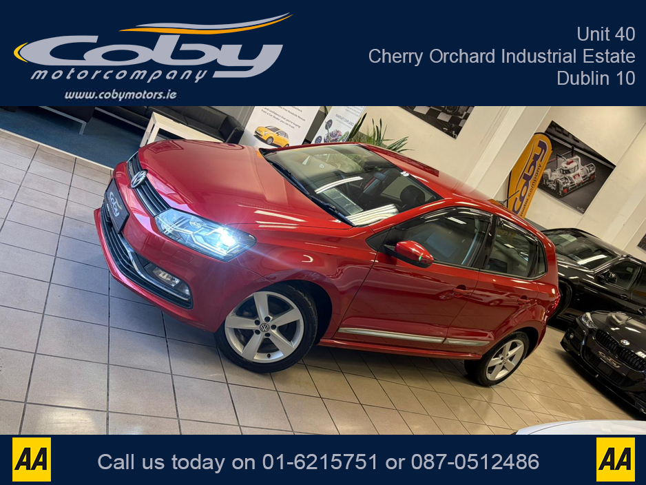 2016 Volkswagen Polo HIGHLINE 1.0 TSI AUTO 5DR. New NCT done before collection. Alloy Wheels, Half Leather, Reverse Cam, Dual Climate, Parking Sensors, Cruise Control, Mirror Link, MFSW, Bluetooth, Full Electrics and more €11,950