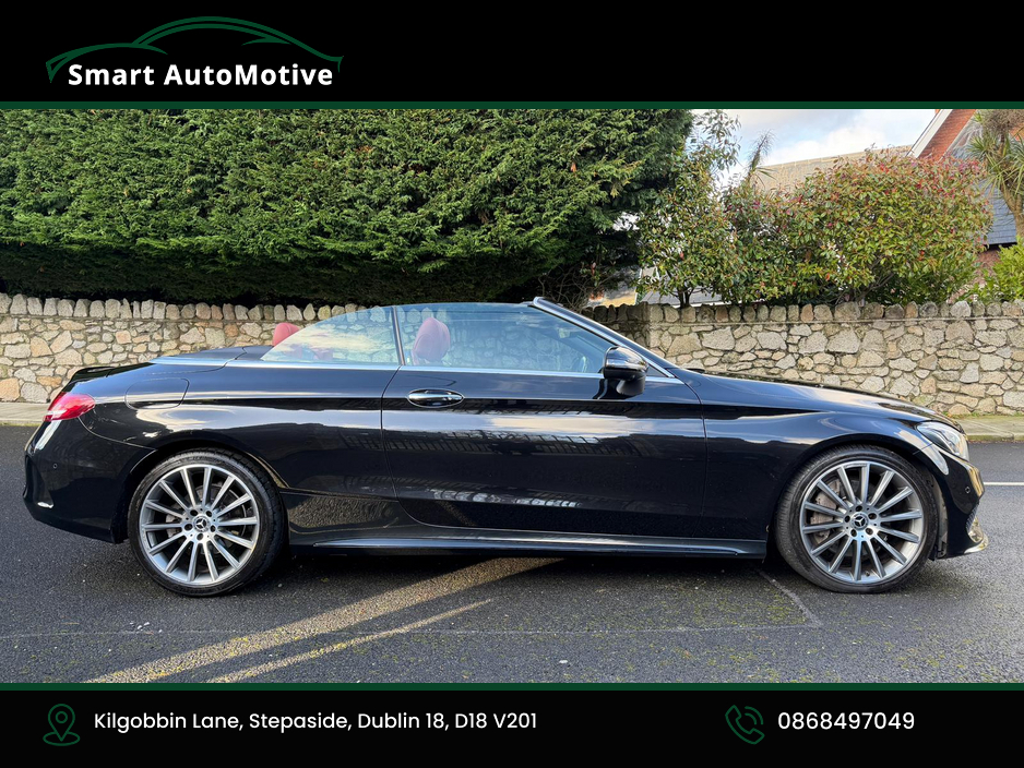 2017 Mercedes-Benz C Class C250d  AMG Premium Plus Convertible Automatic * AMG Styling  Pack with Red Fabric Roof * Bengal Red Leather Interior * Fully Serviced and Valeted * NCT to 02.2028 * 12 Month Premier Warranty * with €23,950