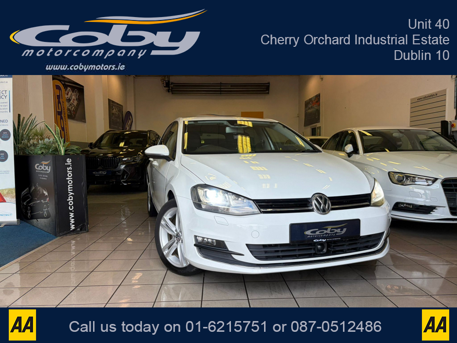 2013 Volkswagen Golf 1.4 5DR AUTO Highline. New NCT done before collection. Full Leather, Reverse Cam, Cruise Control, Heated Seats, Dual Climate, MFSW, Paddle Shift, Bluetooth and more. €11,450