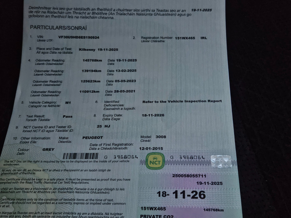 2015 Peugeot 3008 1.6 Hdi 115 bhp Active €7,950